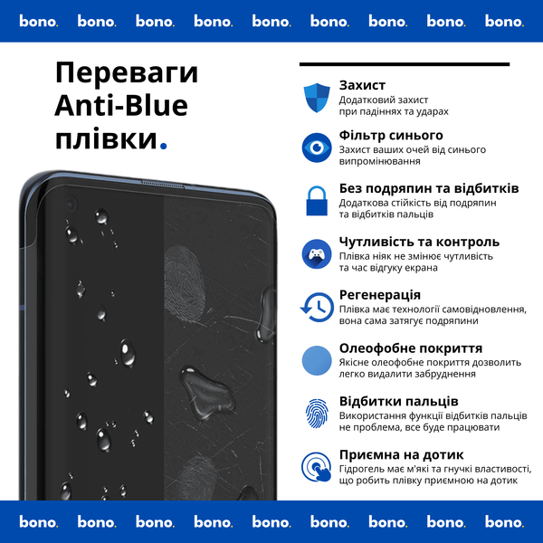 Гідрогелева захисна плівка bono Anti-Blue для Samsung Galaxy J1 Ace (J110) 304032 фото